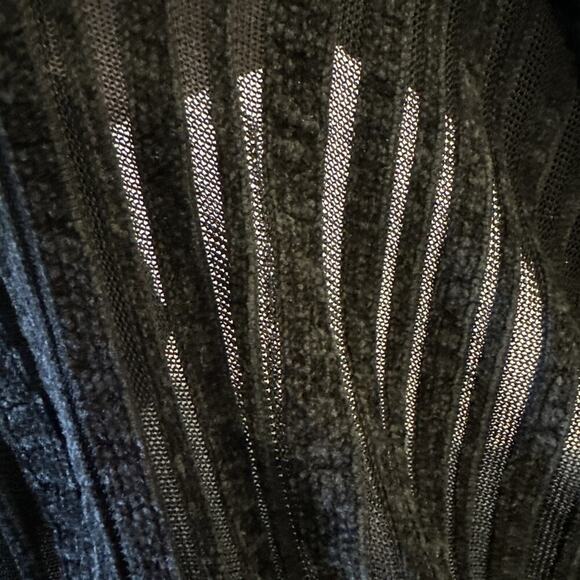 Vintage Marina Spadafora Italy Textured Black Open Cardigan Mesh Stripes READ - Picture 13 of 13